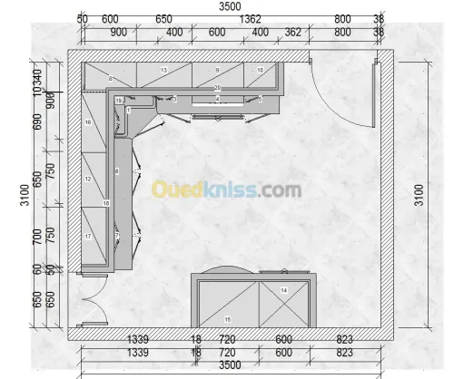 conception cuisine équipée dressing 