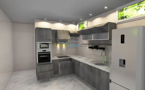 conception cuisine équipée dressing 