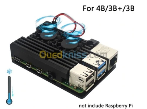 Boîtier Raspberry PI 4 4B double ventilateurs