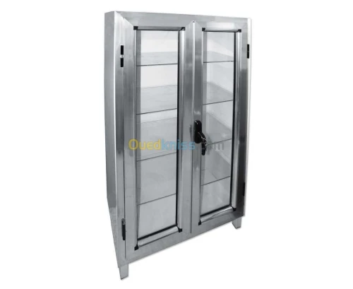ARMOIRE VITRÉE À (2) PORTES  ALUMINIUM