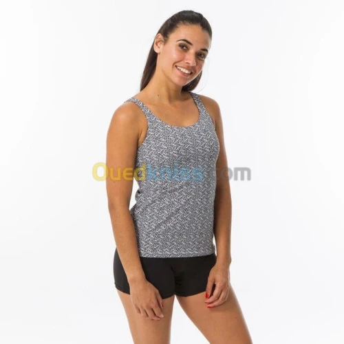 Maillot Decathlon de bain de natation femme 1 pièce heva tankini mipy noir