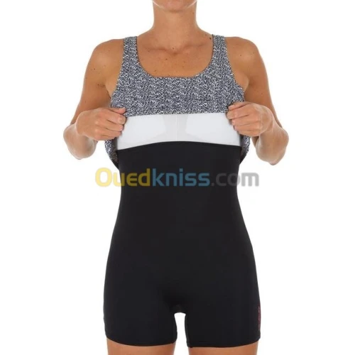 Maillot Decathlon de bain de natation femme 1 pièce heva tankini mipy noir