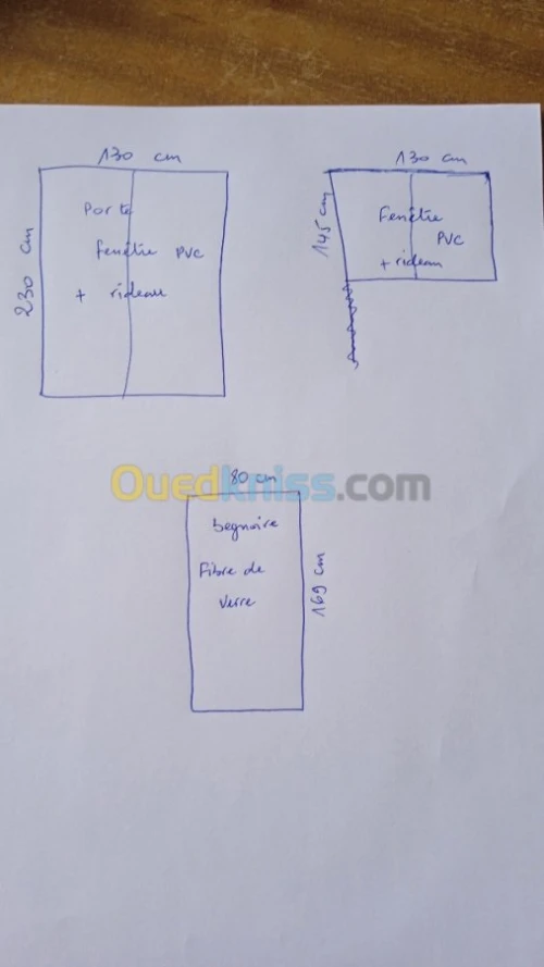 Porte fenêtre et fenêtre et begnoire 