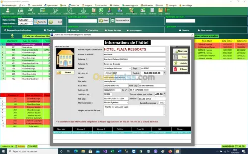 Logiciel gestion  hôtelière complète