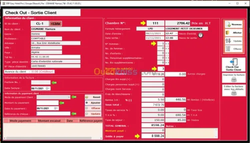 Logiciel gestion  hôtelière complète