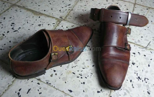 Double monkstrap soulier + ceinture