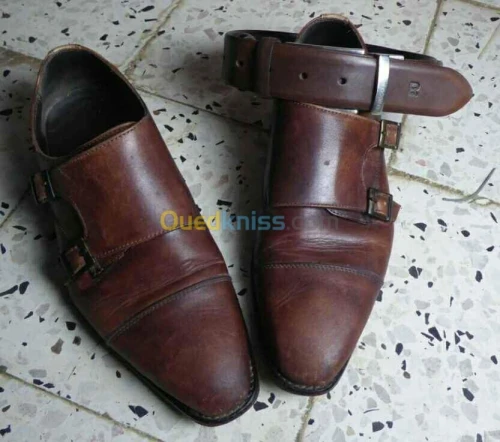 Double monkstrap soulier + ceinture