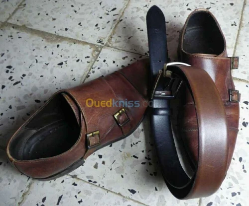 Double monkstrap soulier + ceinture
