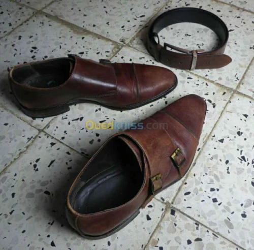 Double monkstrap soulier + ceinture