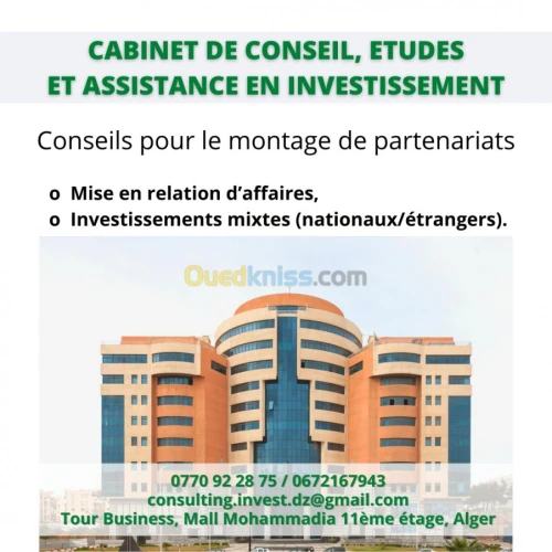 Etudes, accompagnement et assistance.