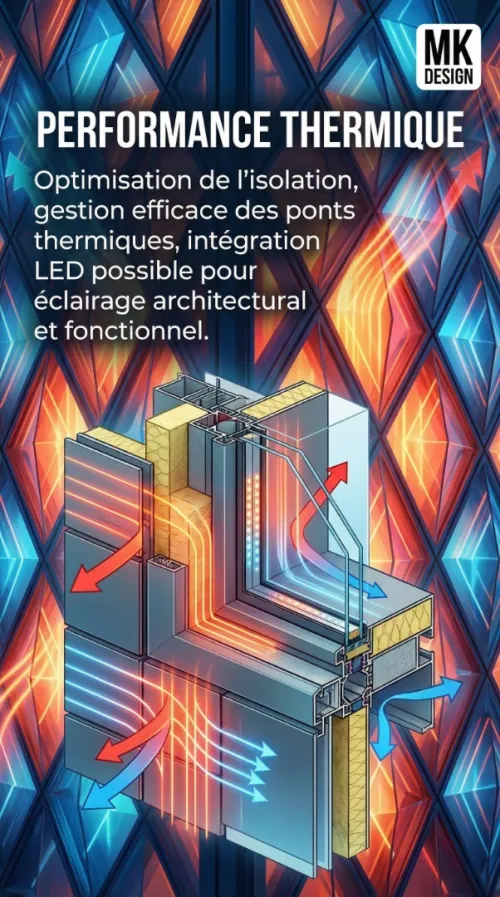 étude et réalisation de Façade secondaire en Aluminium Paramétrique
