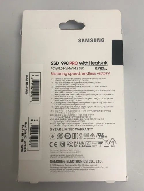 Samsung SSD 990 PRO 1TB PCIE 4.0X4 NVME avec Heatsink -- promotion