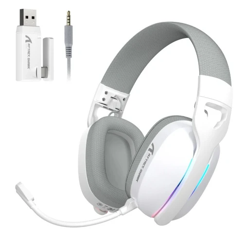 CASQUE ATTACK SHARK L90 RGB Ultra-Light Tri-Mode (BT/2.4G/3.5mm) Wireless WHITE
