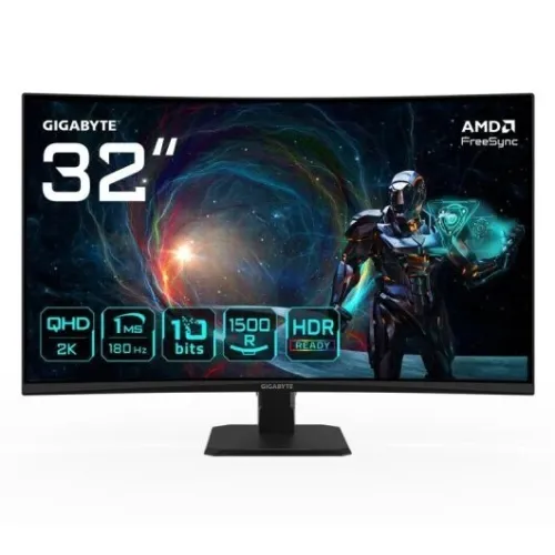 ECRAN GIGABYTE GS32QCA  32  QHD 2K  180HZ  1ms  CURVED VA 1500R