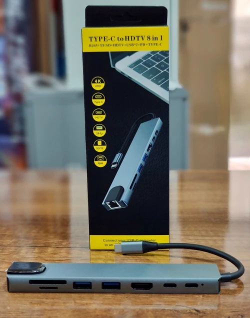 Adaptateur Type C to HDMI_04USB_RJ45_VGA... 8IN1