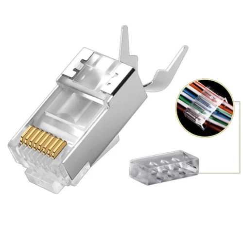 Connecteur RJ45 Métallique CAT6_7 (10pcs/S)+Guide 