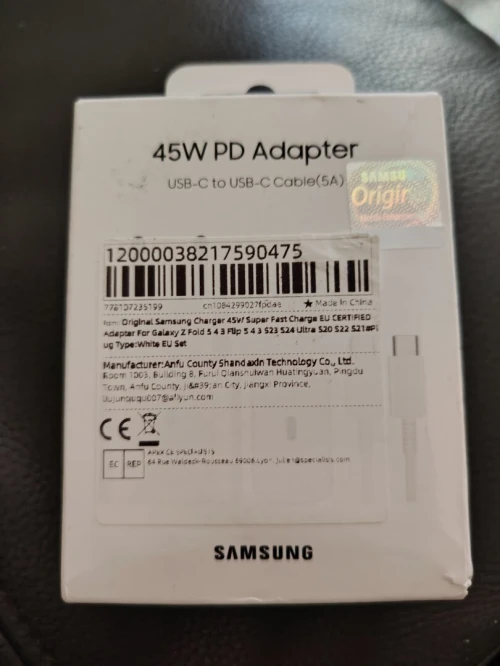 Chargeur d'origine Samsung 45 W