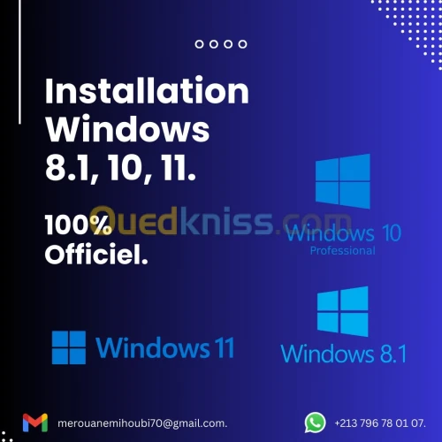 Installation toutes les Version Windows 100% Officiel.