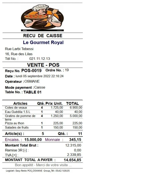 Logiciel Easy-Resto POS 