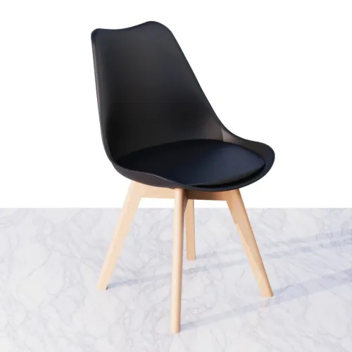 Chaise tulipe en blanc noir gris et Crème