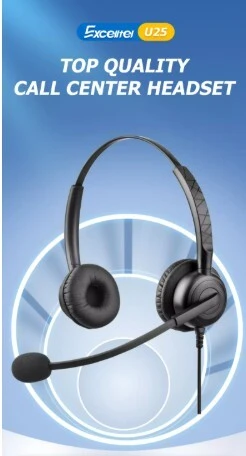Casque téléphonique antique à réduction de bruit pour centre d'appels U25