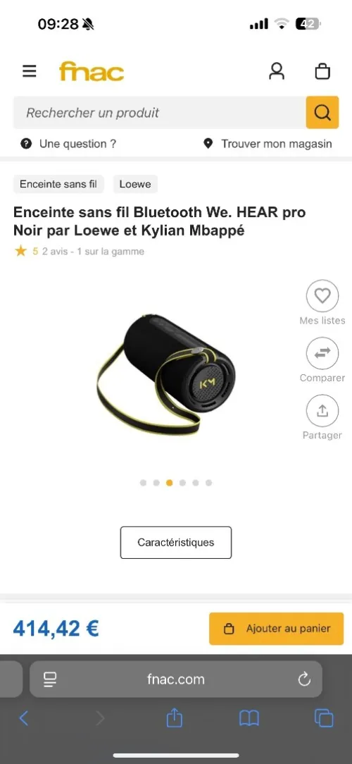 Enceinte sans fil Bluetooth We. HEAR pro par Loewe et Kylian Mbappé