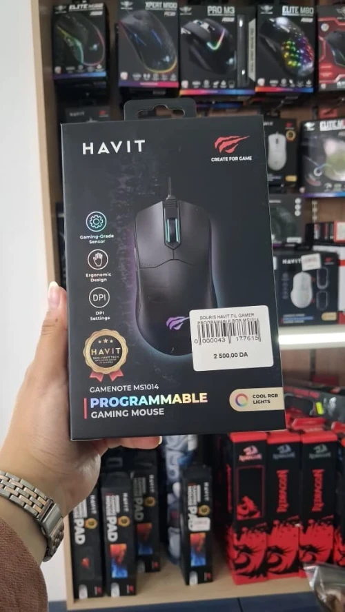 Souris Gaming Havit GameNote MS1014 RGB  7200 DPI 7 Boutons Programmables