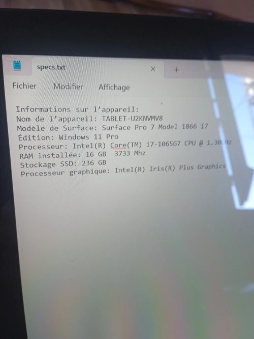 Microsoft Surface pro 7 