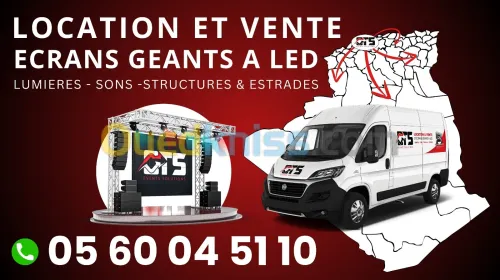 location et vente d'écrans géants à LED et matériel de sonorisations et lumières.
