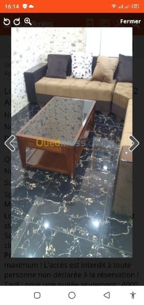 Location vacances Appartement F2 Alger Bologhine
