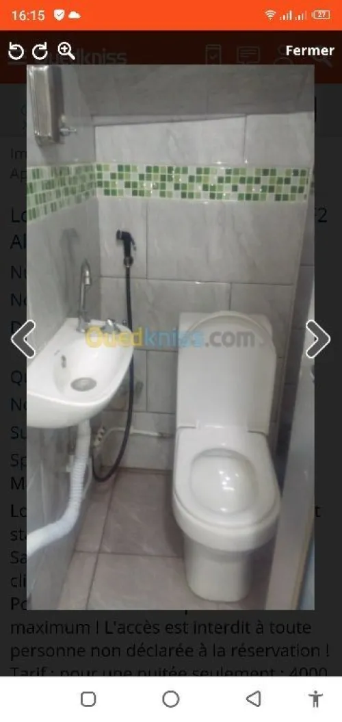 Location vacances Appartement F2 Alger Bologhine