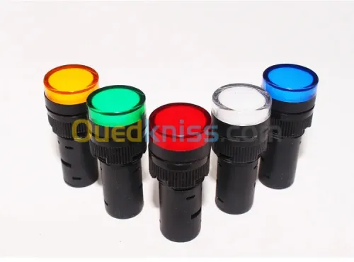 Indicateur LED monté sur panneau,DC, 12V, 24V,16mm