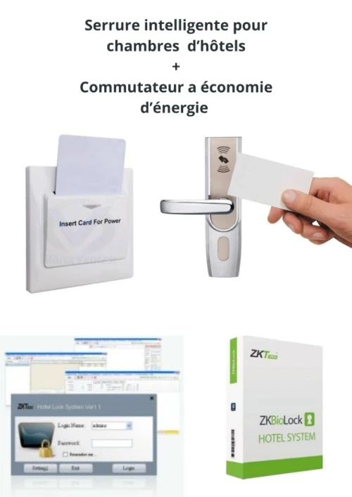 PROMO 2025 , Serrure intelligente Hotel avec commutateur économie d'Energie et logiciel ( blida )