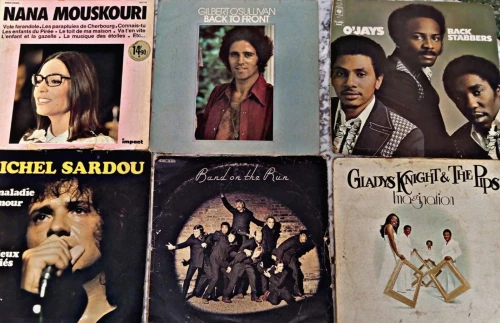 مجموعة أسطوانات فونوغراف قديمة (فينيل) - Vinyles Vintage