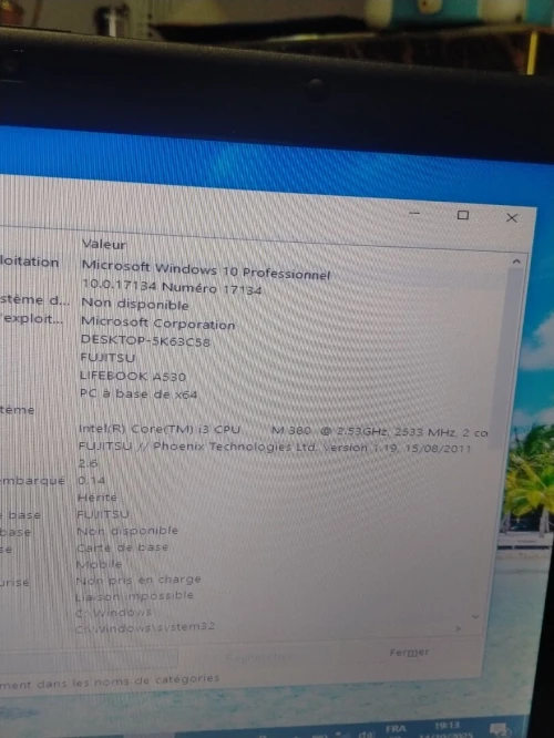 Laptop Fujitsu Lifebook A530