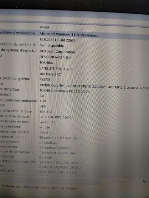 Laptop Toshiba Satellite pro A50-c 