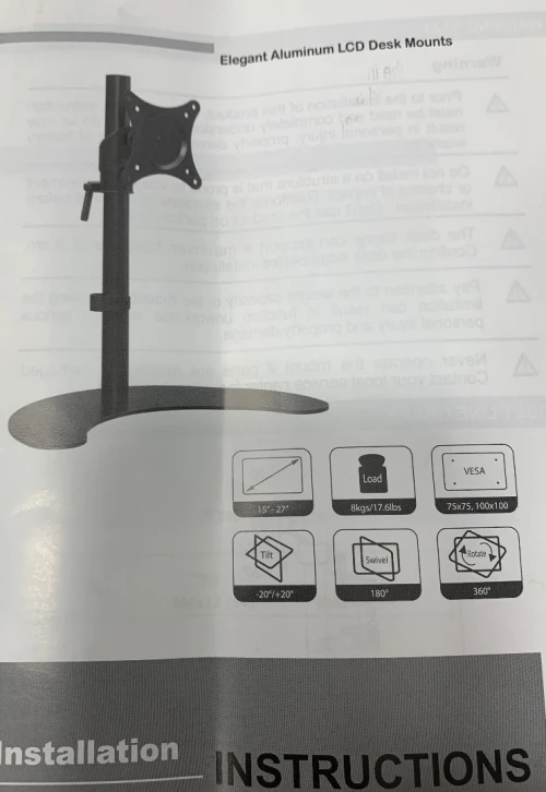 Elegant aluminum lcd desk mounts Support pour Écran  15 inch -27 inch 