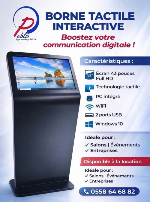 Location de bornes tactiles interactives