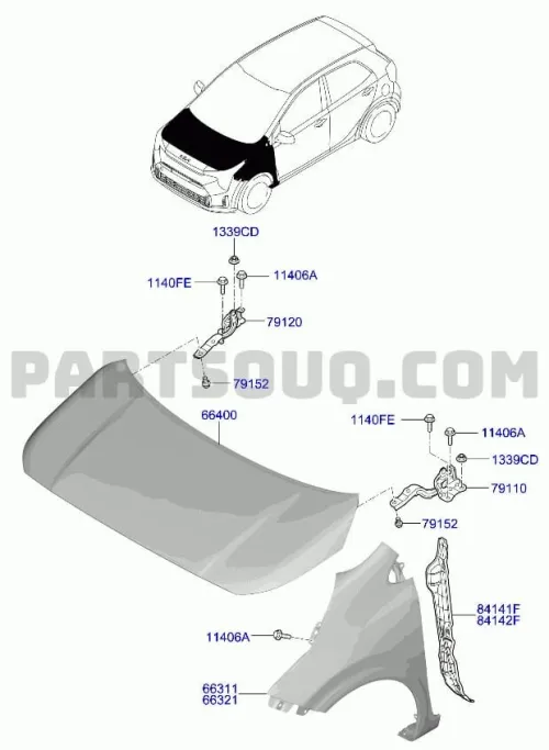Aile gauche kia picanto morning2025