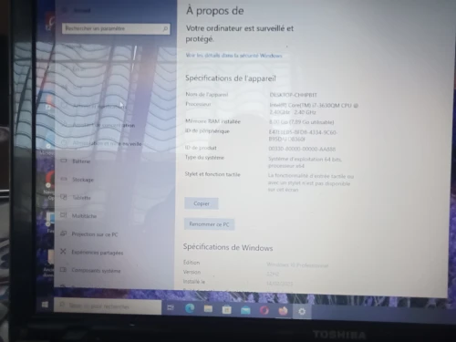 Ordinateur portable TOSHIBA Satellite i7 17p