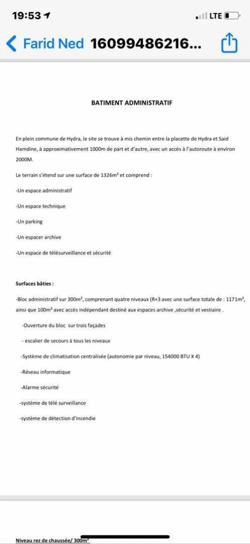 Vente Immeuble Alger Hydra