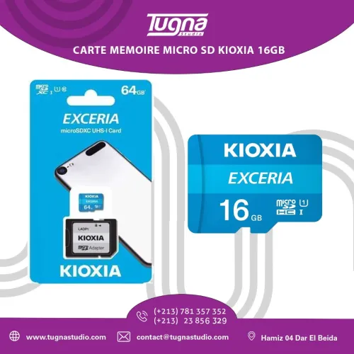 CARTE MEMOIRE MICRO SD KIOXIA 16GB