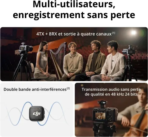 DJI MIC 3 ( 2TX + 1RX + BOITIER DE RECHARGE ) 28H