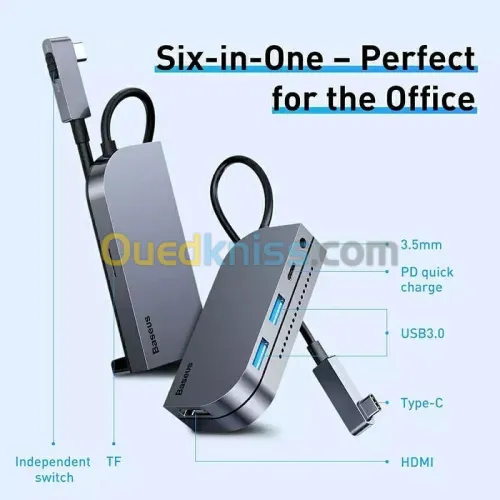 BASEUS TYPE-C HUB BEND ANGLE N7 POWER SWITCH DESIGN
