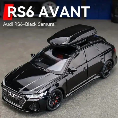 Audi RS6 Miniature 1:32 Modèle Métal Noir Ultra Réaliste