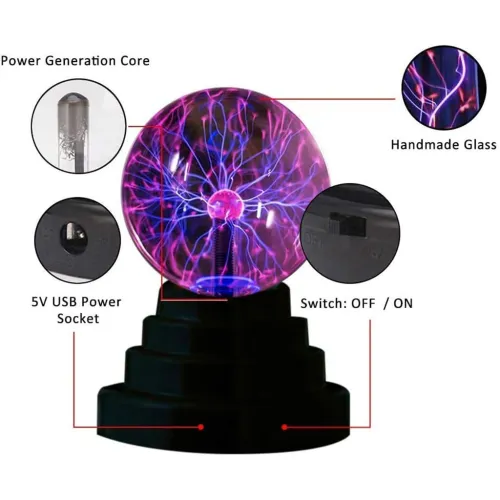 Lampe Plasma Interactive Tactile  Boule Lumineuse Décorative