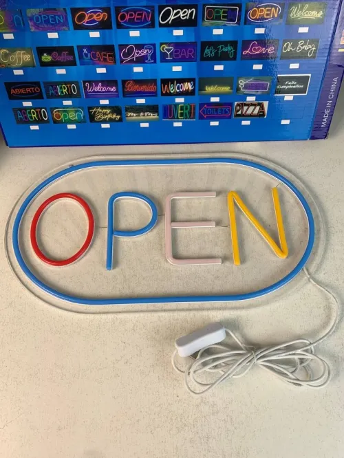 Panneau Néon LED Open  Signalisation Lumineuse Commerciale