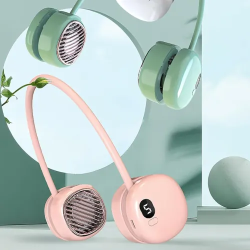 Ventilateur Personnel Tour de Cou  Écran LED, Rechargeable USB-C et Ultra Léger