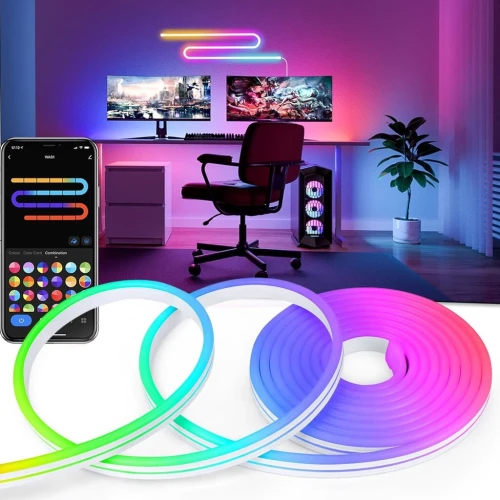 Ruban Lumineux Néon 3M RGB - Flexible, Waterproof avec Télécommande et Application