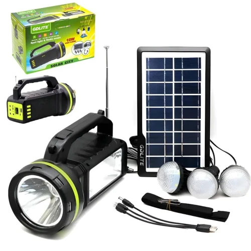 Kit Solaire dÉclairage avec Haut-Parleur Bluetooth GDLITE GD-2000A